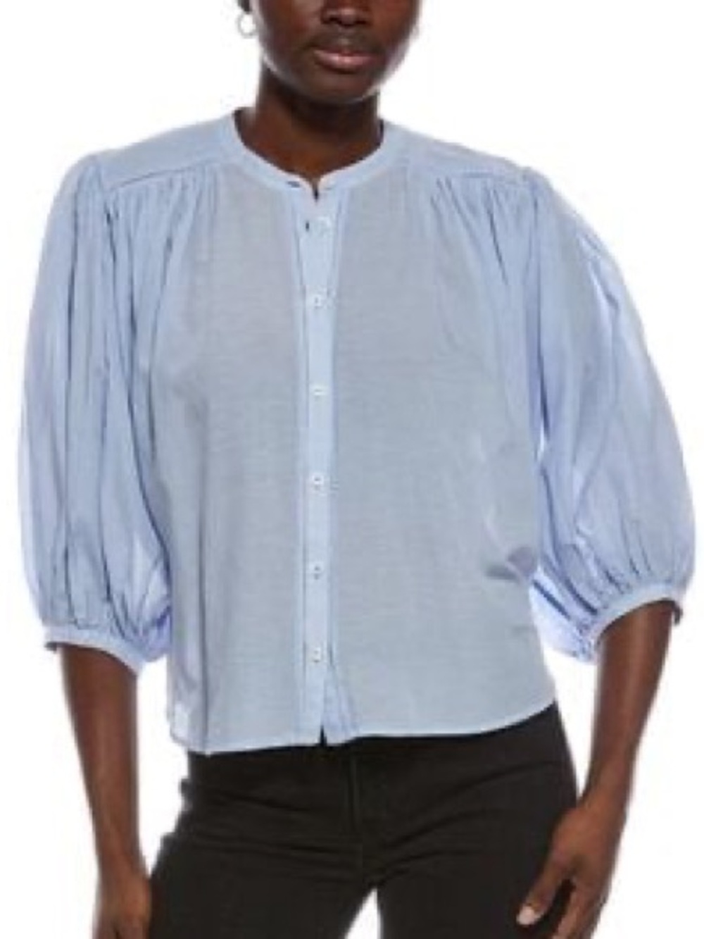 MADEWELL Shirred Crewneck Button-Up Top
Tranquil Blue XS NWT